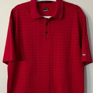 Tiger Woods Nike Golf Polo Men's Size Large Red Polyester Dri-Fit Rare Vintage